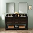 60" Robertson Double Console Vanity - Black - Carbon Black Quartz Widespread, White RUM Sinks, , large image number 0