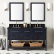 60" Robertson Mahogany Console Double - Midnight Navy - Carbon Black Quartz 8" Holes - RUM Sink, , large image number 0