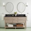 60" Robertson Vanity with Rectangular Undermount Sinks - Brushed White - Carbon Black - Widespread, , large image number 0