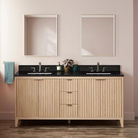 72" Bayliss Vanity with Rectangular Undermount Sink - Stoneware White