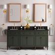 72" Elmdale Vanity with Rectangular Undermount Sinks - Dark Olive Green - Carbon Black - Widespread, , large image number 0