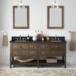 72" Olsen Double Console Vanity - Ash Brown - BN Hdwe - Undermount - Rectangle - Carbon Black - 8", , large image number 0