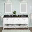 72" Olsen Double Console Vanity - White - BN Hdwe - Undermount - Rectangle - Carbon Black - 8", , large image number 0