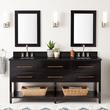 72" Robertson Double for Rectangular Undermount Sinks - Black - Carbon Black Quartz 8" - Sink, , large image number 0