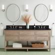 72" Robertson Vanity with Rectangular Undermount Sinks - Brushed White - Carbon Black - Widespread, , large image number 0