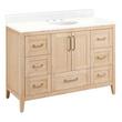48" Arrietty Vanity with Outlet - Undermount Sink - Natural Bamboo - Feathered White - 8", , large image number 0