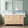 60" Arrietty Vanity with Outlets - Rect Undermount Sinks - Natural Bamboo, , large image number 2