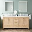 72" Arrietty Vanity with Outlets - Rect Undermount Sinks - Natural Bamboo, , large image number 2