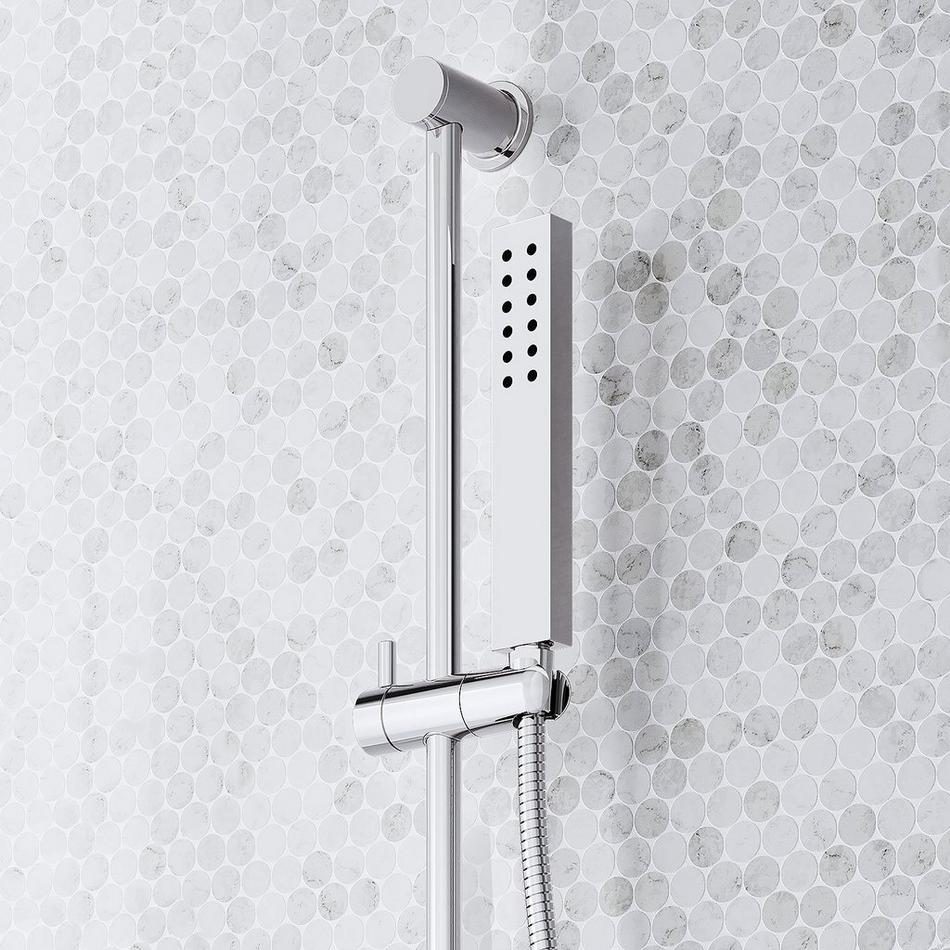 Sefina Thermostatic Shower System with Slide Bar and Hand Shower - Chrome, , large image number 5