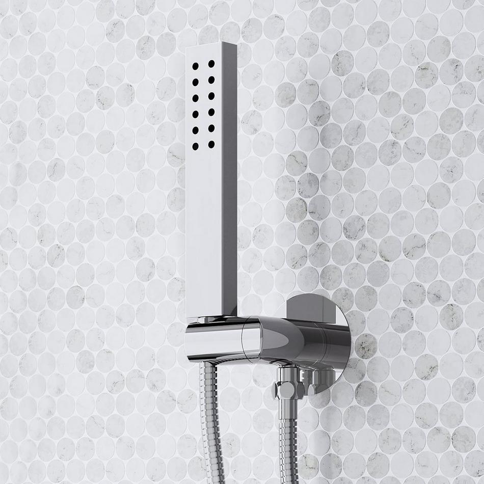 Sefina Thermostatic Shower System with Dual Showerheads and Hand Shower - Chrome, , large image number 5
