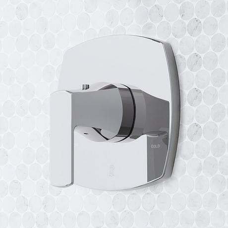 Sefina Thermostatic Shower System with Dual Showerheads and Hand Shower