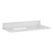 37" X 19" 3cm Marble Narrow Vanity Top with Left Offset Rect Undermount Sink - Carrara - Widespread, , large image number 0