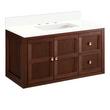 36" Nikolai Narrow Wall-Mount Vanity with Outlet - Rect Sink - Winterland Walnut - Arctic White - 8", , large image number 0