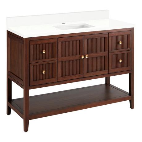 48" Nikolai Vanity with Outlet - Rect Undermount Sink - Winterland Walnut