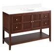 48" Nikolai Vanity with Outlet - Undermount Sink - Winterland Walnut - Arctic White - 8", , large image number 0