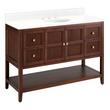 48" Nikolai Vanity with Outlet - Undermount Sink - Winterland Walnut - Feathered White - 8", , large image number 0