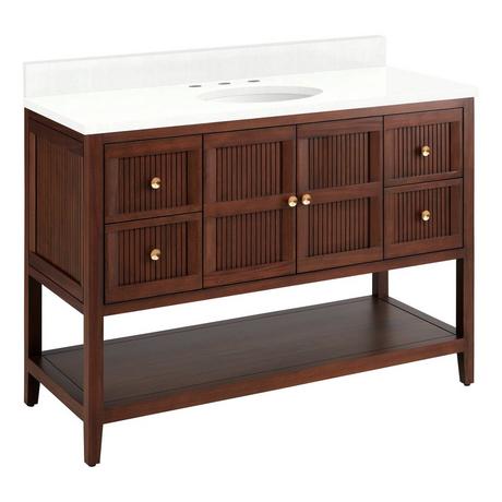 48" Nikolai Vanity with Outlet - Undermount Sink - Winterland Walnut