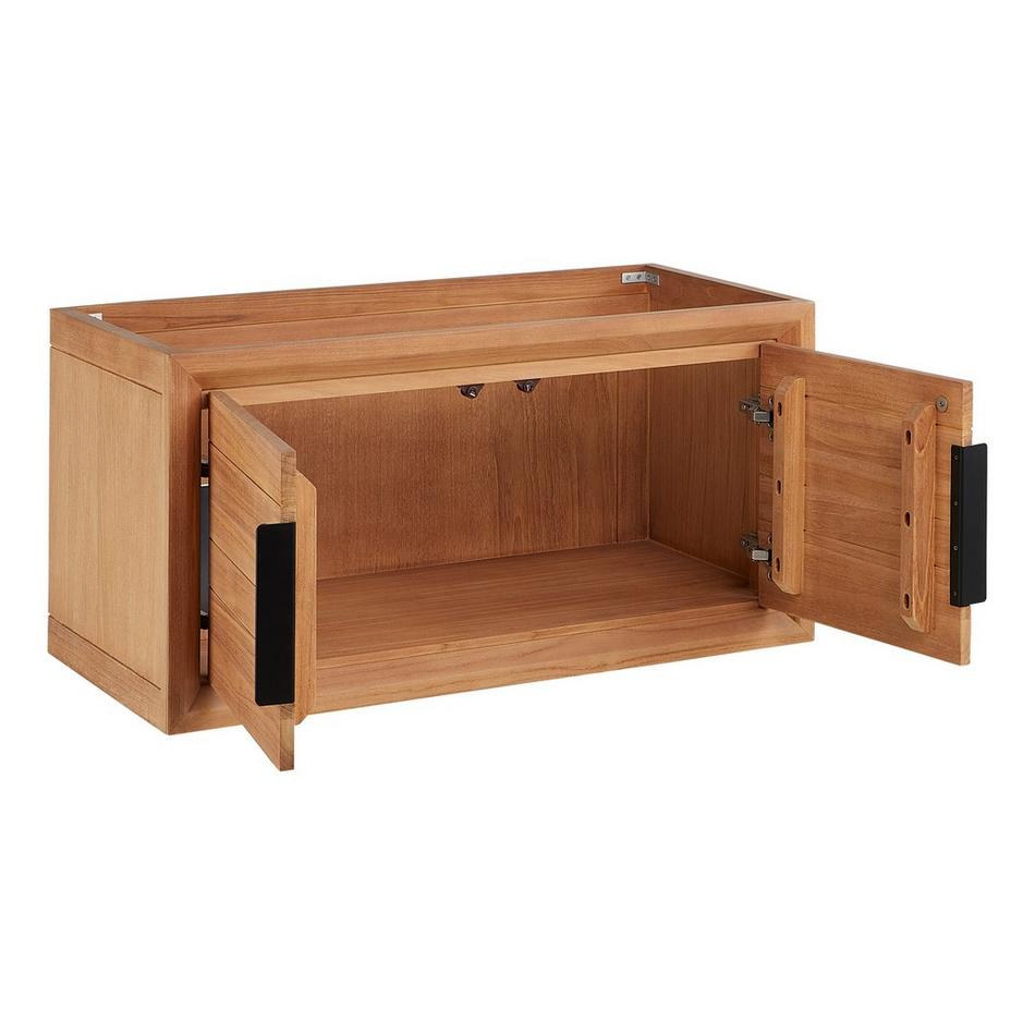 36" Aliso Narrow Wall-Mount Vanity - Outlets - Natural Teak - Cabinet Only, , large image number 1