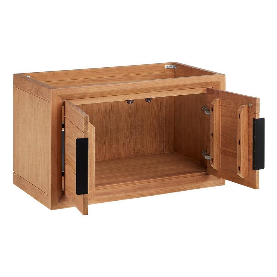 30" Aliso Narrow Wall-Mount Vanity - Outlets - Natural Teak - Cabinet Only, , large image number 1