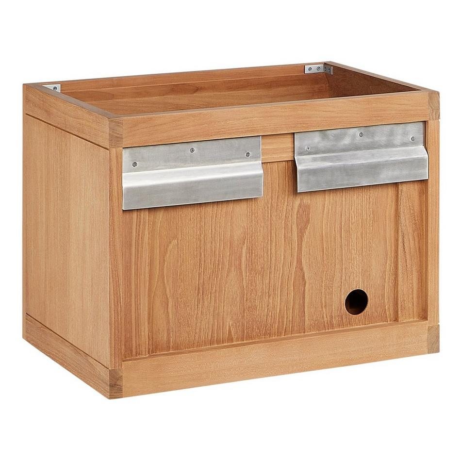 24" Aliso Narrow Wall-Mount Vanity - Outlets - Natural Teak - Cabinet Only, , large image number 2