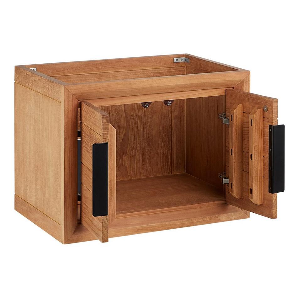 24" Aliso Narrow Wall-Mount Vanity - Outlets - Natural Teak - Cabinet Only, , large image number 1