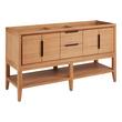 60" Aliso Console Vanity - Outlets - Natural Teak - Cabinet Only, , large image number 0