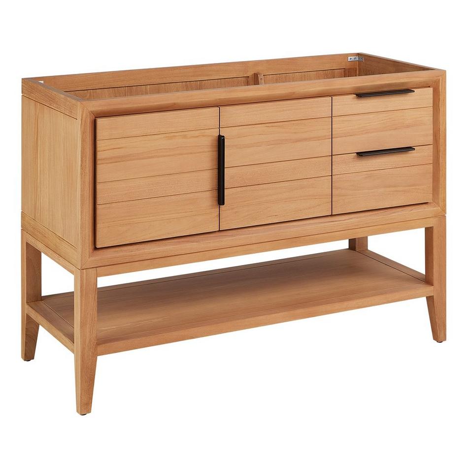 48" Aliso Console Vanity - Outlets - Natural Teak - Cabinet Only, , large image number 0