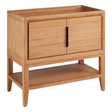36" Aliso Console Vanity with Undermount - Outlets - Natural Teak