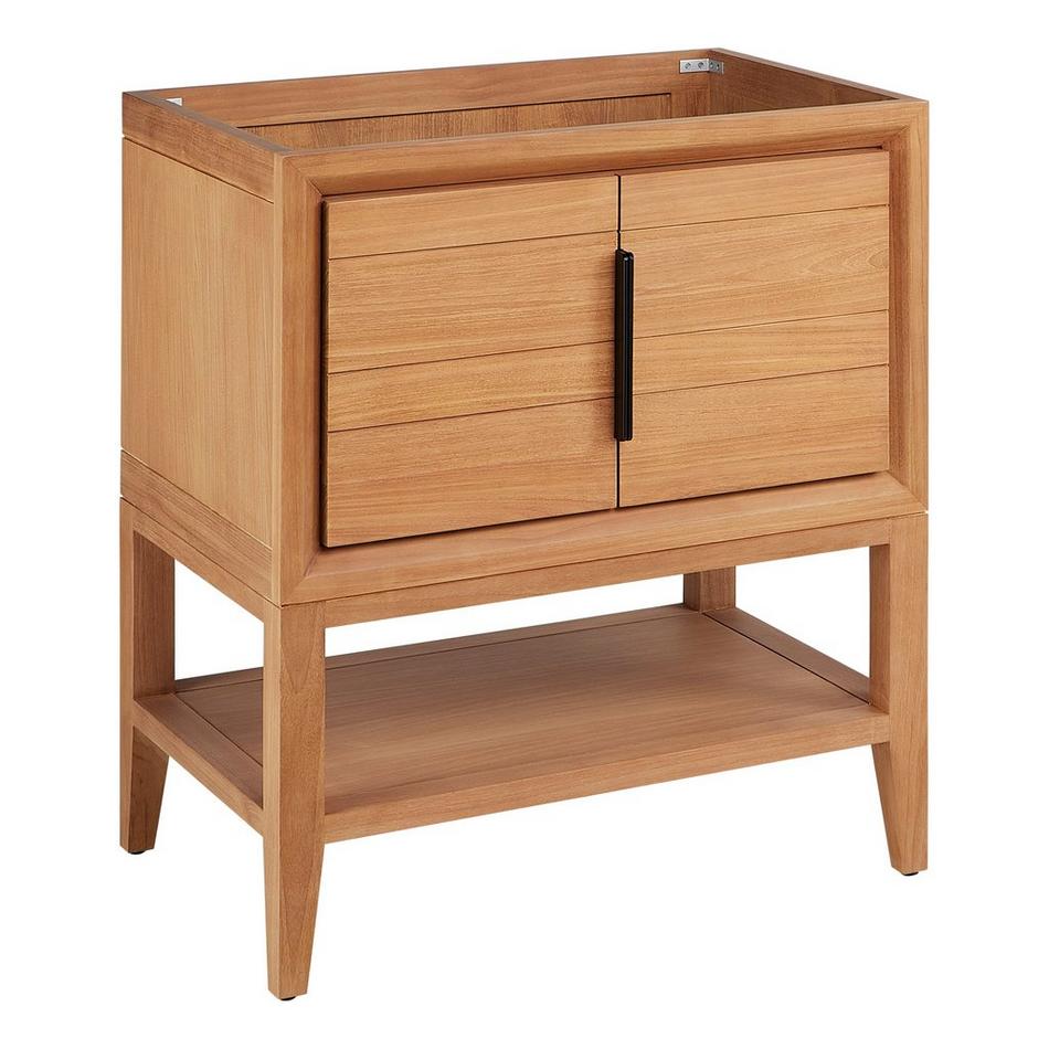 30" Aliso Console Vanity - Outlets - Natural Teak - Cabinet Only, , large image number 0