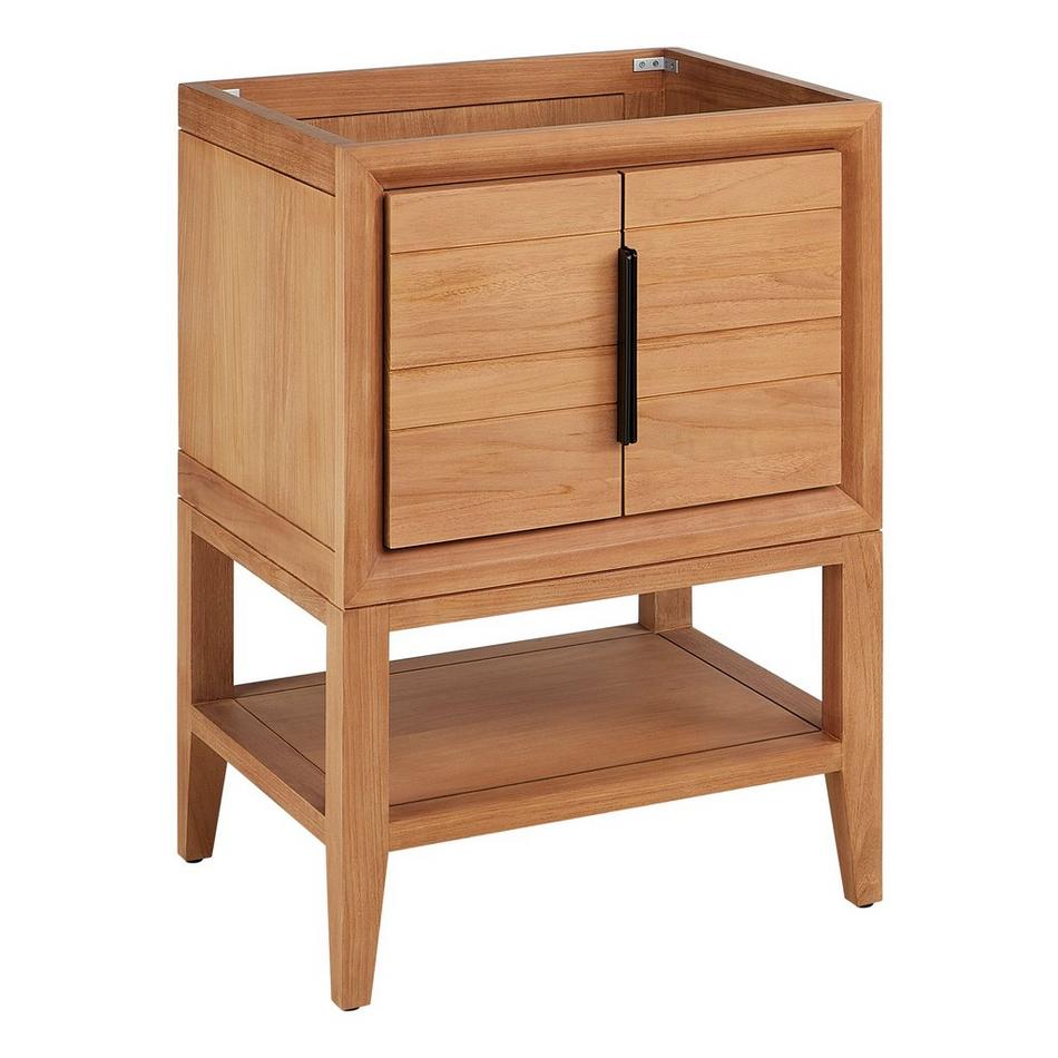 24" Aliso Console Vanity - Outlets - Natural Teak - Cabinet Only, , large image number 0