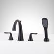 Provincetown 4-Hole Roman Tub Faucet and Hand Shower with Rough-In Valve - Matte Black, , large image number 0