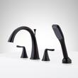 Provincetown 4-Hole Roman Tub Faucet and Hand Shower with Rough-In Valve - Matte Black, , large image number 1