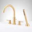 Lexia 4-Hole Roman Tub Faucet and Hand Shower with Rough-In Valve - Brushed Gold, , large image number 1