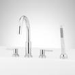 Lexia 4-Hole Roman Tub Faucet and Hand Shower with Rough-In Valve - Chrome, , large image number 0