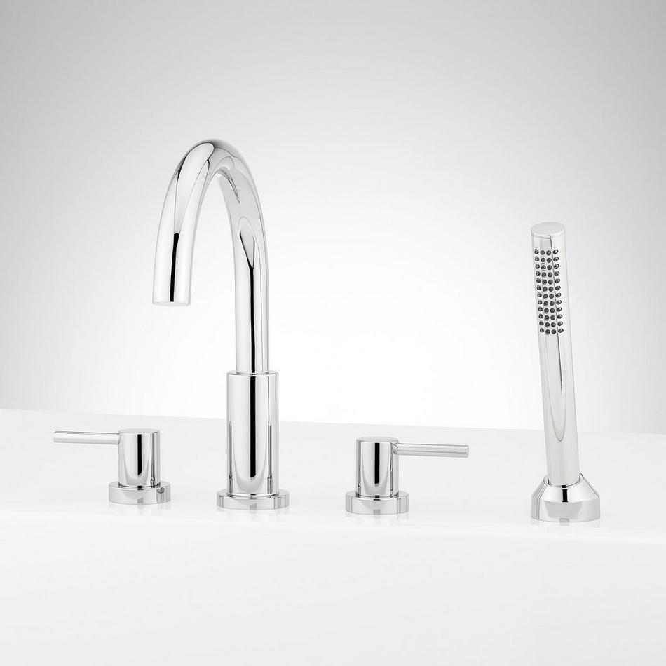 Lexia 4-Hole Roman Tub Faucet and Hand Shower with Rough-In Valve - Chrome, , large image number 0
