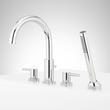 Lexia 4-Hole Roman Tub Faucet and Hand Shower with Rough-In Valve - Chrome, , large image number 1