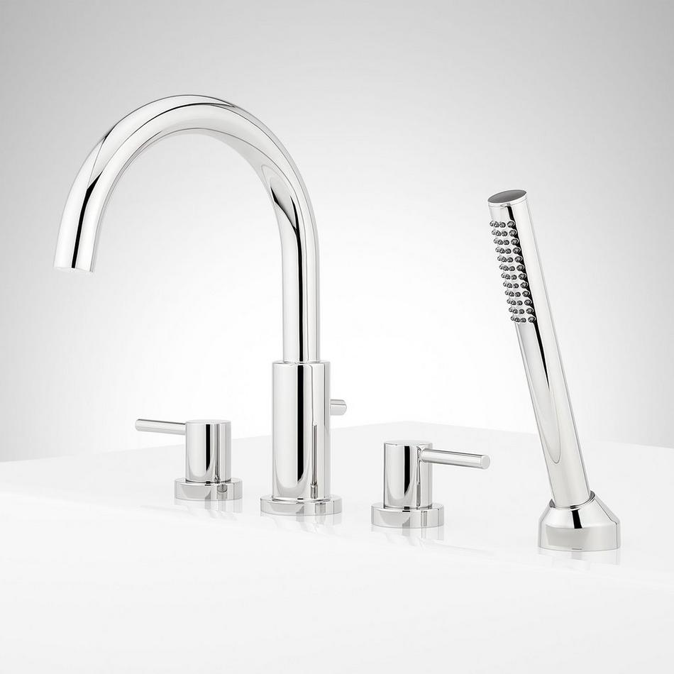 Lexia 4-Hole Roman Tub Faucet and Hand Shower with Rough-In Valve - Chrome, , large image number 1