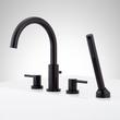 Lexia 4-Hole Roman Tub Faucet and Hand Shower with Rough-In Valve - Matte Black, , large image number 1