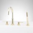Lexia 4-Hole Roman Tub Faucet and Hand Shower with Rough-In Valve - Polished Brass, , large image number 0