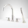 Lexia 4-Hole Roman Tub Faucet and Hand Shower with Rough-In Valve - Polished Nickel, , large image number 1