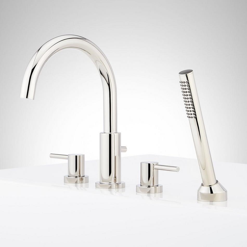 Lexia 4-Hole Roman Tub Faucet and Hand Shower with Rough-In Valve - Polished Nickel, , large image number 1