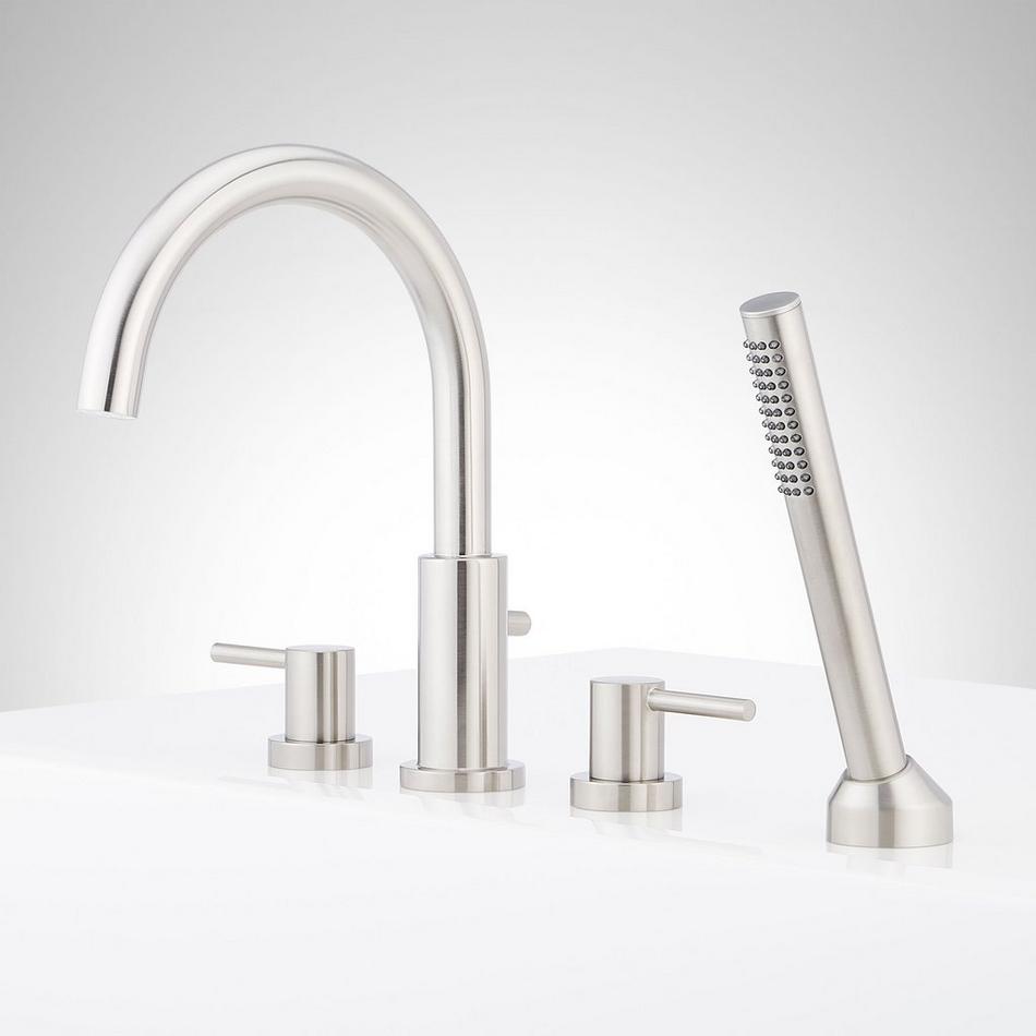 Lexia 4-Hole Roman Tub Faucet and Hand Shower with Rough-In Valve - Brushed Nickel, , large image number 1