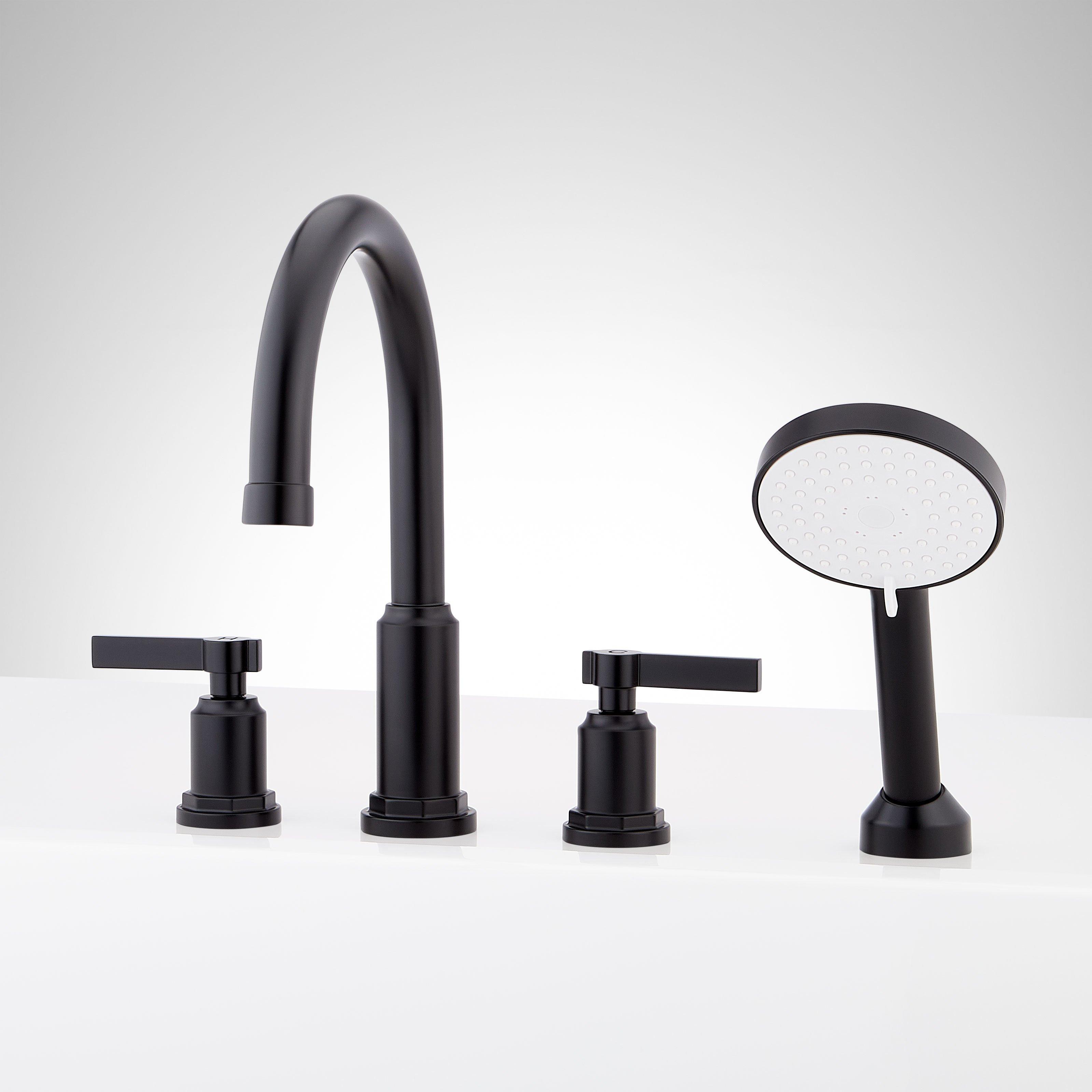 Greyfield 4-Hole Roman Tub Faucet and Hand Shower | Signature Hardware