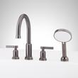 Greyfield 4-Hole Roman Tub Faucet and Hand Shower with Rough-In Valve - Gunmetal, , large image number 0