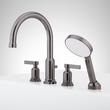 Greyfield 4-Hole Roman Tub Faucet and Hand Shower with Rough-In Valve - Gunmetal, , large image number 1