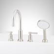 Greyfield 4-Hole Roman Tub Faucet and Hand Shower with Rough-In Valve - Brushed Nickel, , large image number 0