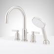 Greyfield 4-Hole Roman Tub Faucet and Hand Shower with Rough-In Valve - Brushed Nickel, , large image number 1