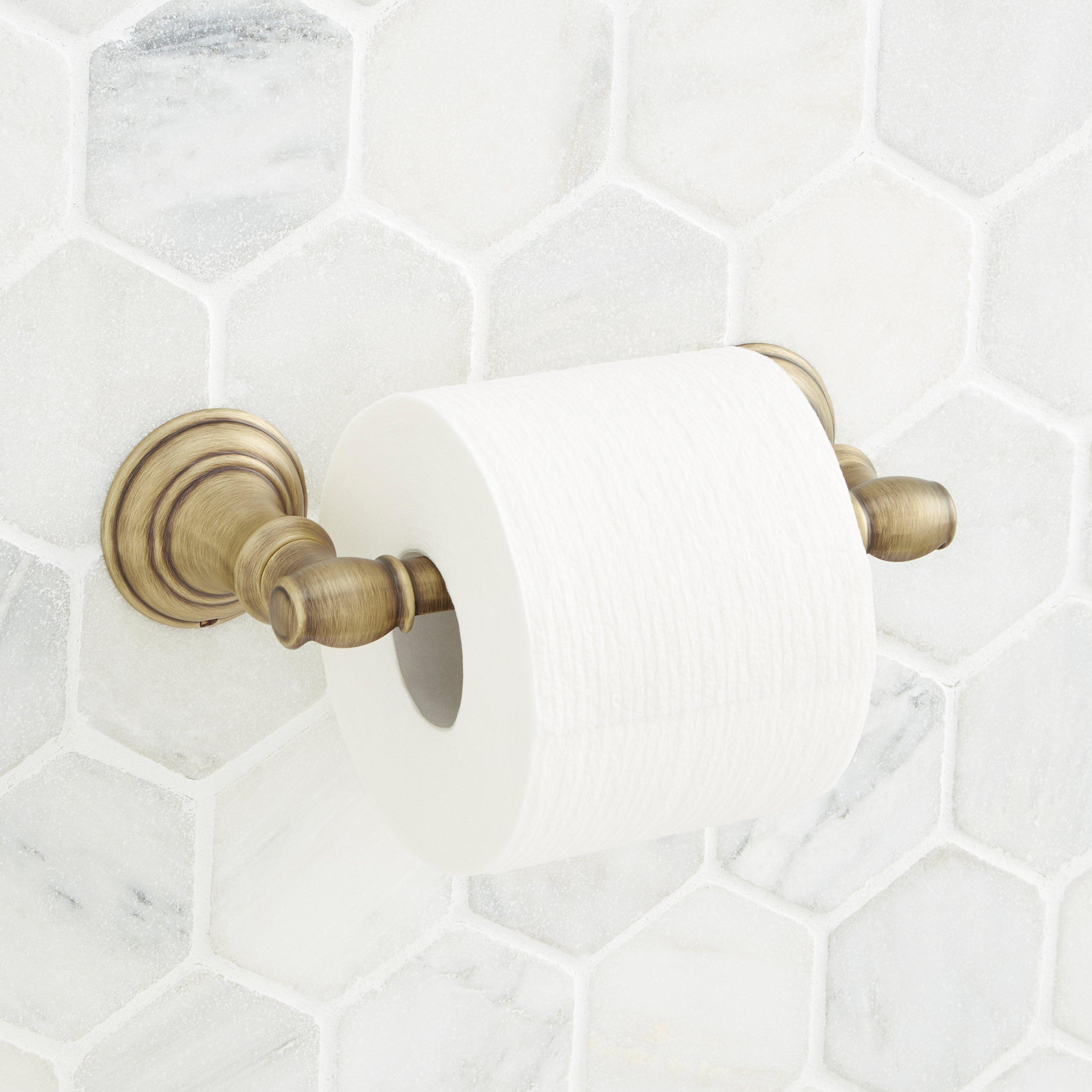 Toilet pepar skeate board 限定 Square Edge Brushed Brass Wall-Mounted Toilet Paper Holder +