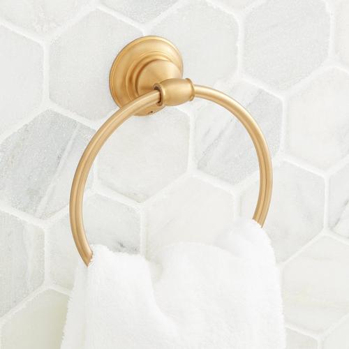 Beasley Towel Ring - Brushed Gold