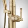 Beasley Freestanding Tub Faucet with Hand Shower and  Rough-In Valve with Stops - Aged Brass, , large image number 3
